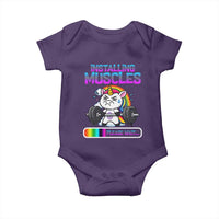 Installing Muscles Please Wait Baby Onesie Cute Unicorn Gym Workout Gift - Wonder Print Shop