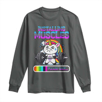 Installing Muscles Please Wait Long Sleeve Shirt Cute Unicorn Gym Workout Gift - Wonder Print Shop