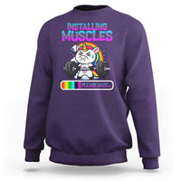 Installing Muscles Please Wait Sweatshirt Cute Unicorn Gym Workout Gift - Wonder Print Shop