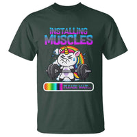 Installing Muscles Please Wait T Shirt Cute Unicorn Gym Workout Gift - Wonder Print Shop