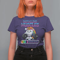 Installing Muscles Please Wait T Shirt For Women Cute Unicorn Gym Workout Gift - Wonder Print Shop