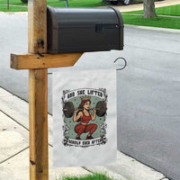 And She Lifted Heavily Ever After Garden Flag Women Weightlifting Humor Gift - Wonder Print Shop