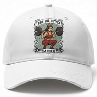 And She Lifted Heavily Ever After Baseball Cap Women Weightlifting Humor Gift