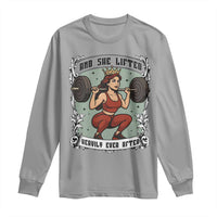 And She Lifted Heavily Ever After Long Sleeve Shirt Women Weightlifting Humor Gift - Wonder Print Shop