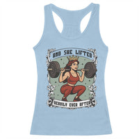 And She Lifted Heavily Ever After Racerback Tank Top Women Weightlifting Humor Gift - Wonder Print Shop