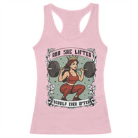 And She Lifted Heavily Ever After Racerback Tank Top Women Weightlifting Humor Gift - Wonder Print Shop