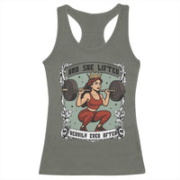 And She Lifted Heavily Ever After Racerback Tank Top Women Weightlifting Humor Gift - Wonder Print Shop