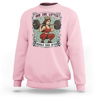 And She Lifted Heavily Ever After Sweatshirt Women Weightlifting Humor Gift - Wonder Print Shop