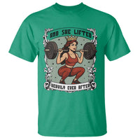 And She Lifted Heavily Ever After T Shirt Women Weightlifting Humor Gift - Wonder Print Shop