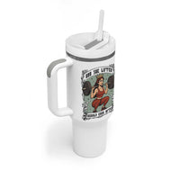 And She Lifted Heavily Ever After Tumbler With Handle Women Weightlifting Humor Gift