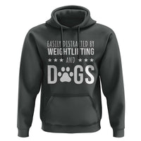 Easily Distracted By Weightlifting And Dogs Hoodie Funny Gym Gift - Wonder Print Shop