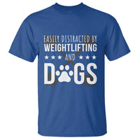 Easily Distracted By Weightlifting And Dogs T Shirt Funny Gym Gift - Wonder Print Shop