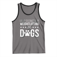 Easily Distracted By Weightlifting And Dogs Tank Top Funny Gym Gift - Wonder Print Shop