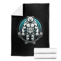 Funny Gym Workout Humor Throw Blanket Cute Weightlifting Bear Gift - Wonder Print Shop