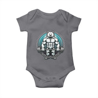Funny Gym Workout Humor Baby Onesie Cute Weightlifting Bear Gift - Wonder Print Shop