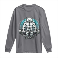 Funny Gym Workout Humor Long Sleeve Shirt Cute Weightlifting Bear Gift - Wonder Print Shop