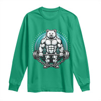 Funny Gym Workout Humor Long Sleeve Shirt Cute Weightlifting Bear Gift - Wonder Print Shop