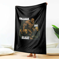 Unleash The Beast Throw Blanket Funny Bigfoot Fitness Workout Gift - Wonder Print Shop