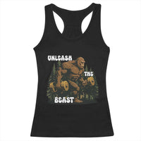 Unleash The Beast Racerback Tank Top Funny Bigfoot Fitness Workout Gift - Wonder Print Shop