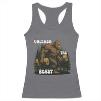 Unleash The Beast Racerback Tank Top Funny Bigfoot Fitness Workout Gift - Wonder Print Shop