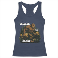Unleash The Beast Racerback Tank Top Funny Bigfoot Fitness Workout Gift - Wonder Print Shop