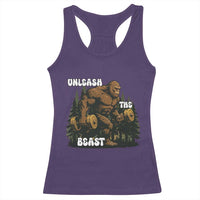 Unleash The Beast Racerback Tank Top Funny Bigfoot Fitness Workout Gift - Wonder Print Shop