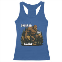Unleash The Beast Racerback Tank Top Funny Bigfoot Fitness Workout Gift - Wonder Print Shop