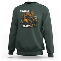 Unleash The Beast Sweatshirt Funny Bigfoot Fitness Workout Gift - Wonder Print Shop