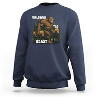 Unleash The Beast Sweatshirt Funny Bigfoot Fitness Workout Gift - Wonder Print Shop