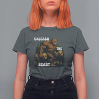 Unleash The Beast T Shirt For Women Funny Bigfoot Fitness Workout Gift - Wonder Print Shop