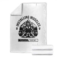 Installing Muscles Please Wait Throw Blanket Bigfoot Funny Gym Workout Gift - Wonder Print Shop