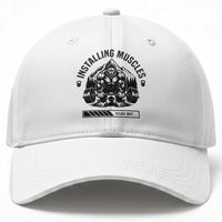 Installing Muscles Please Wait Baseball Cap Bigfoot Funny Gym Workout Gift