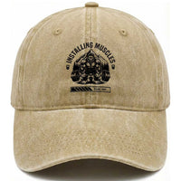Installing Muscles Please Wait Washed Cotton Baseball Cap Bigfoot Funny Gym Workout Gift
