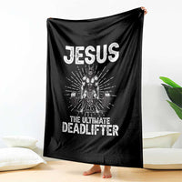 Funny Christian Gym Gift Throw Blanket Jesus The Ultimate Deadlifter - Wonder Print Shop