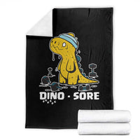 Dino Sore Throw Blanket Funny Dinosaur Workout Gift - Wonder Print Shop