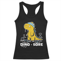 Dino Sore Racerback Tank Top Funny Dinosaur Workout Gift - Wonder Print Shop