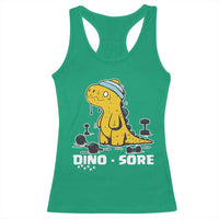 Dino Sore Racerback Tank Top Funny Dinosaur Workout Gift - Wonder Print Shop