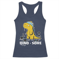 Dino Sore Racerback Tank Top Funny Dinosaur Workout Gift - Wonder Print Shop