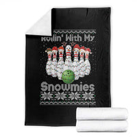Rollin With My Snowmies Throw Blanket Funny Christmas Bowling Ugly Sweater Gift - Wonder Print Shop