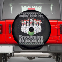 Rollin With My Snowmies Spare Tire Cover Funny Christmas Bowling Ugly Sweater Gift - Wonder Print Shop