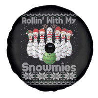 Rollin With My Snowmies Spare Tire Cover Funny Christmas Bowling Ugly Sweater Gift - Wonder Print Shop