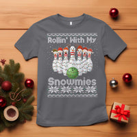 Rollin With My Snowmies T Shirt Funny Christmas Bowling Ugly Sweater Gift - Wonder Print Shop