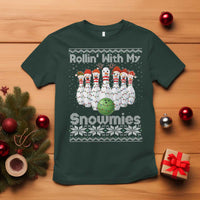 Rollin With My Snowmies T Shirt Funny Christmas Bowling Ugly Sweater Gift - Wonder Print Shop
