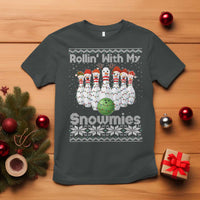 Rollin With My Snowmies T Shirt Funny Christmas Bowling Ugly Sweater Gift - Wonder Print Shop
