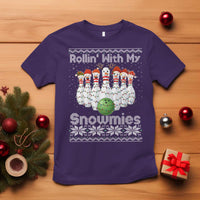 Rollin With My Snowmies T Shirt Funny Christmas Bowling Ugly Sweater Gift - Wonder Print Shop