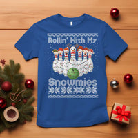 Rollin With My Snowmies T Shirt Funny Christmas Bowling Ugly Sweater Gift - Wonder Print Shop