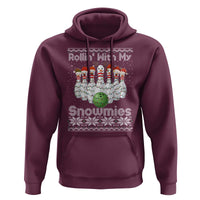 Rollin With My Snowmies Hoodie Funny Christmas Bowling Ugly Sweater Gift - Wonder Print Shop