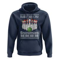 Rollin With My Snowmies Hoodie Funny Christmas Bowling Ugly Sweater Gift - Wonder Print Shop