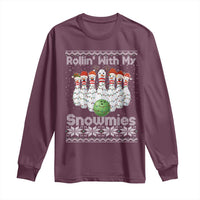 Rollin With My Snowmies Long Sleeve Shirt Funny Christmas Bowling Ugly Sweater Gift - Wonder Print Shop