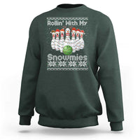 Rollin With My Snowmies Sweatshirt Funny Christmas Bowling Ugly Sweater Gift - Wonder Print Shop